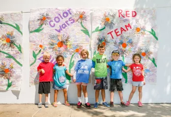 Kids participate in enrichment activities as a part of the Lionville YMCA summer camp held at the Church Farm School in Exton, Pennsylvania 