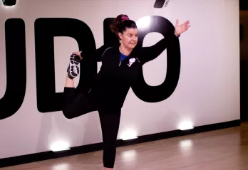 Personal training includes more than lifting weights. At the West Chester Area YMCA, trainer Kim is showing you how to include yoga stretches.