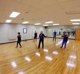 Older adults participating in Qigong at the Lionville Community YMCA.