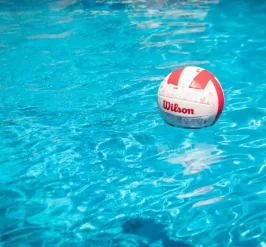 Volleyball in water. 