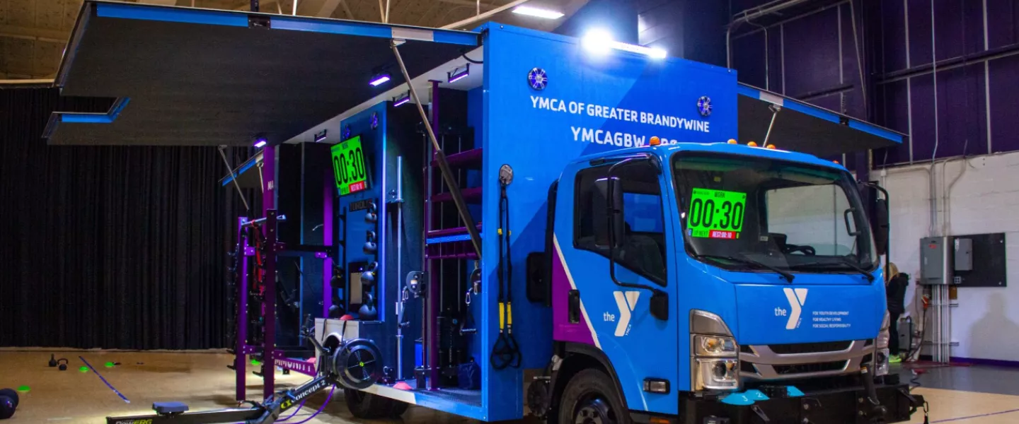 YMCA of Greater Brandywine mobile fitness truck, now available to reserve.