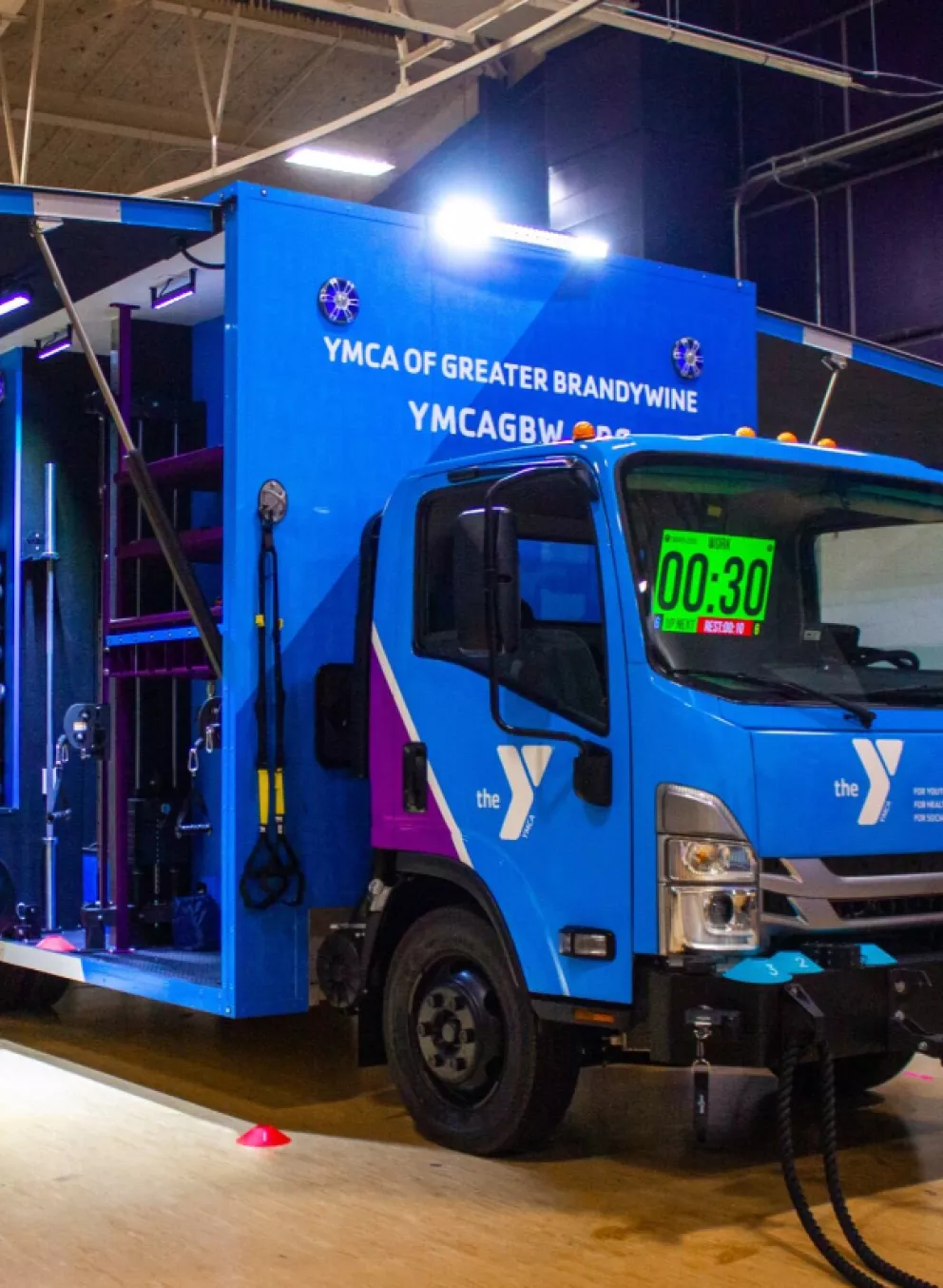 YMCA of Greater Brandywine mobile fitness truck, now available to reserve.