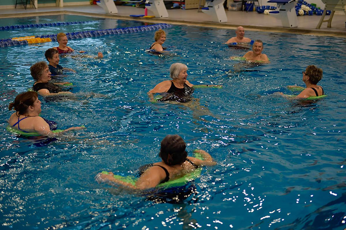 Seniors participate in an aqua fitness class at the YMCA of Greater Brandywine.