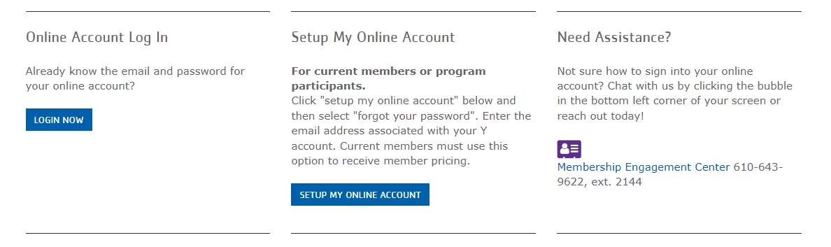 How to set up your YMCA online account?