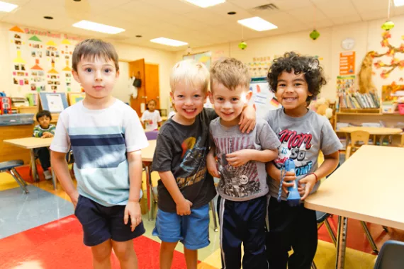 Kids in the preschool program at Oscar Lasko YMCA and Childcare Centers onsite daycare facility