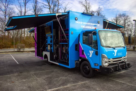 YMCA of Greater Brandywine Mobile Fit Truck used to facilitate healthy lifestyles in Chester County, Pa. 