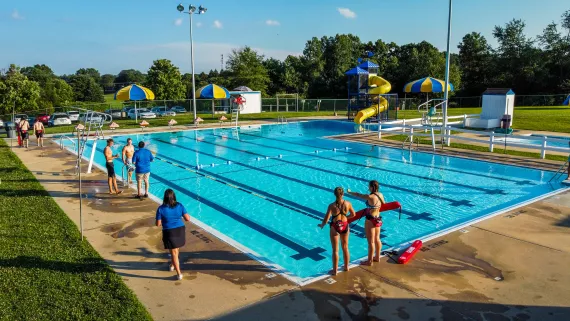 Coatesville YMCA outdoor pool located in Coatesville, Pa. 