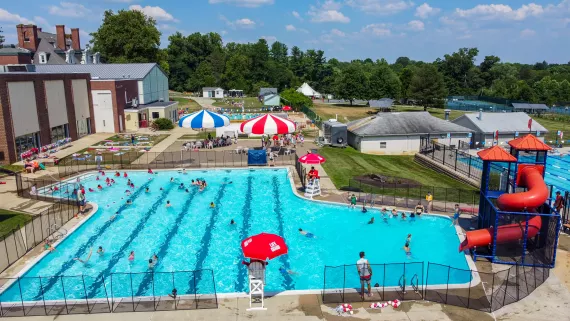 Upper Main Line YMCA outdoor pools located in Berwyn, Pa. 