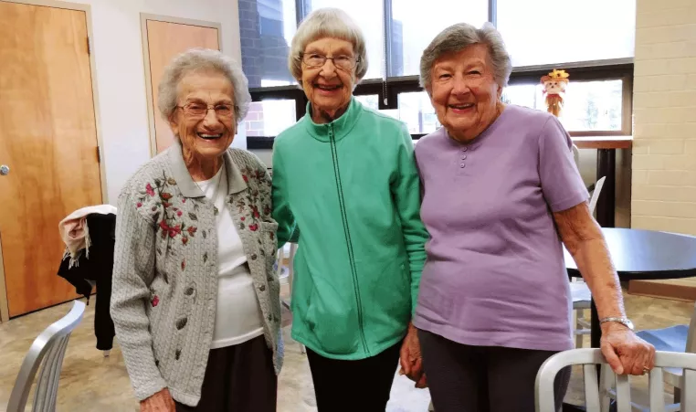 Jean Weller with friends at the Brandywine YMCA in Chester County, PA