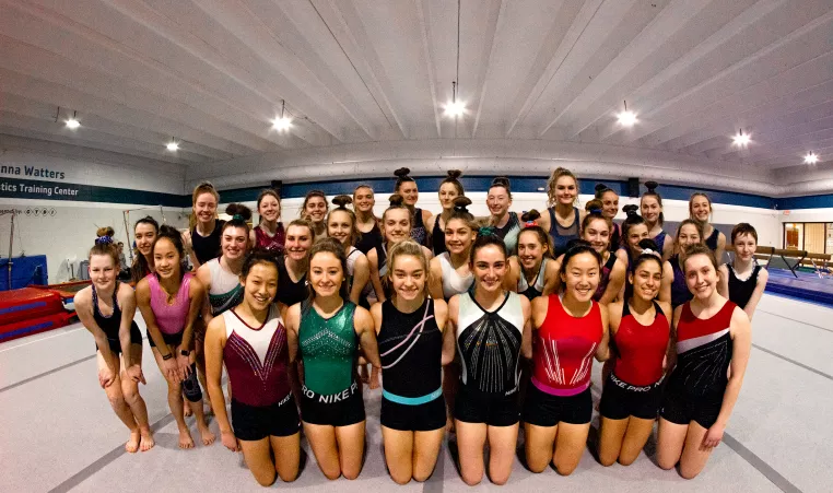 OLY gymnastics team group photo 