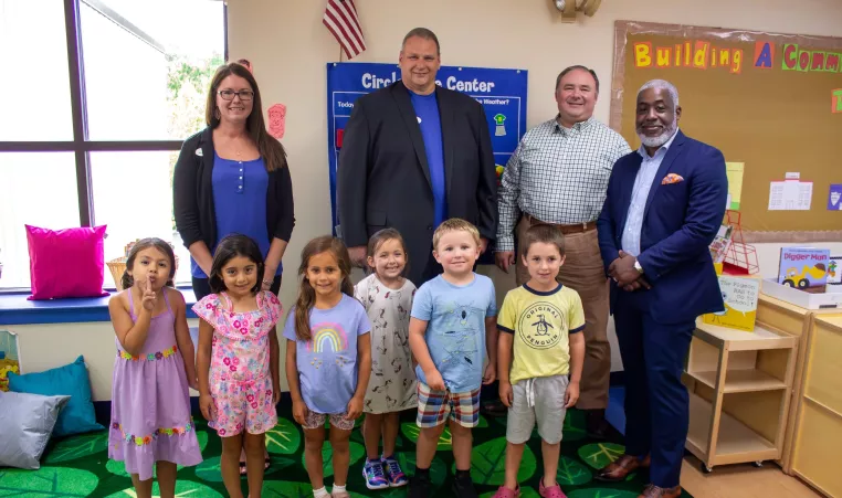 Representative John Lawrence meets with leaders, educators and students at the Jennersville YMCA Childcare and Early Learning Center