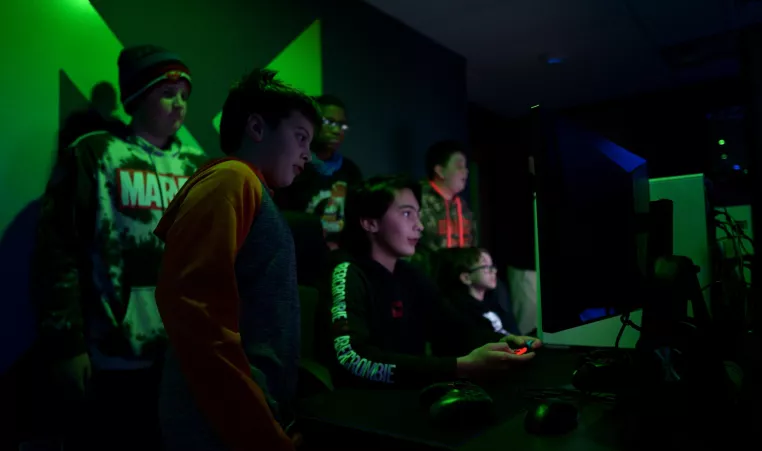 Teens play esports at the YMCA of Greater Brandwine's YMCA in West Chester