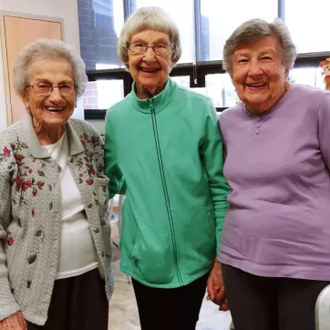 Jean Weller with friends at the Brandywine YMCA in Chester County, PA