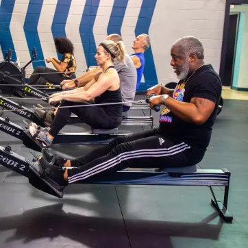 Adults Rowing at East Chestnut Fitness