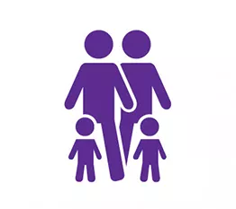 An icon of a family with two adults and two children