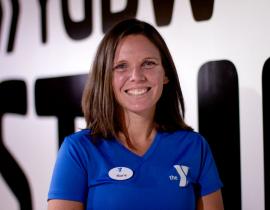 Kennett Area YMCA personal trainer Marie Pepper poses for a headshot at the YMCA virtual group exercise studio