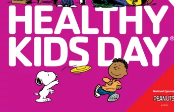 Healthy Kids Day Graphic with Peanuts Characters.