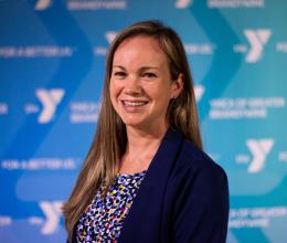 VP of Finance, Rachel Firkser, at the YMCA of Greater Brandywine.